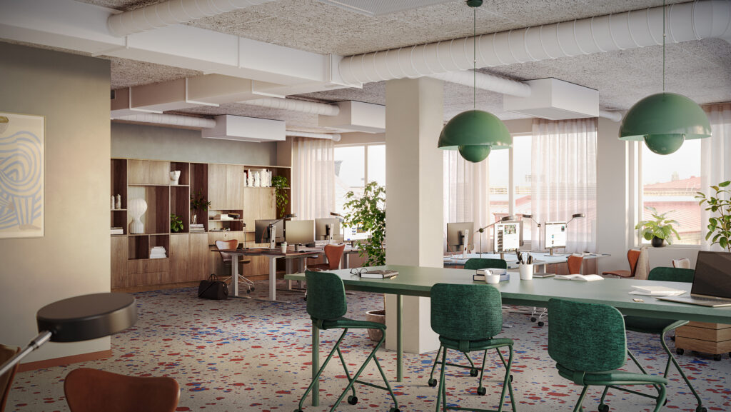 3D rendering utav en lägenhet på kvarteret regina